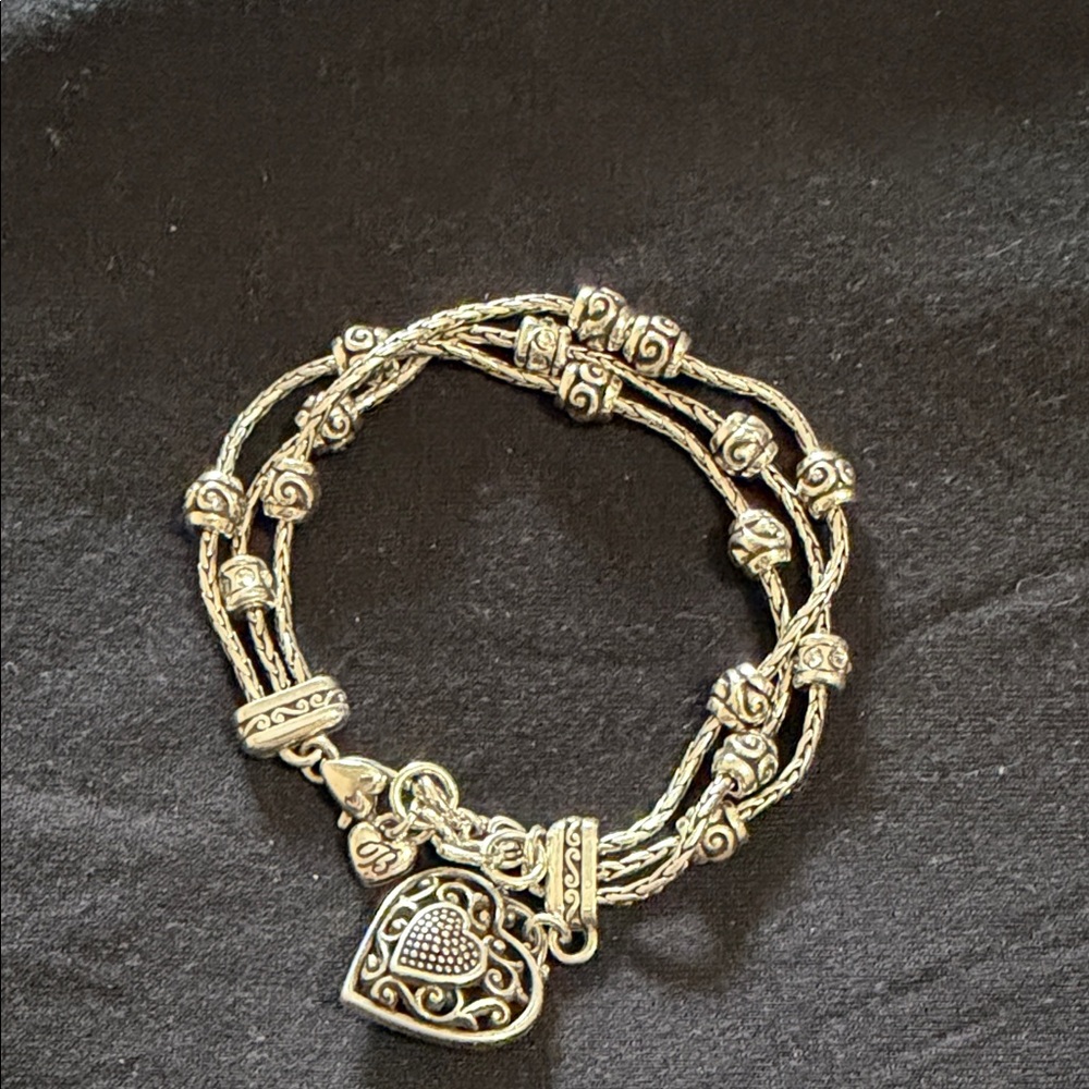 Brighton Silver Heart Charm Bracelet